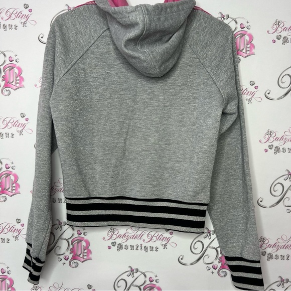 R T school sparkly rhinestone sweater bling line down arms sparkly all over y2k - Picture 8 of 13